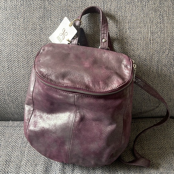 HOBO River Plum Graphite Leather Backpack - Picture 3 of 16